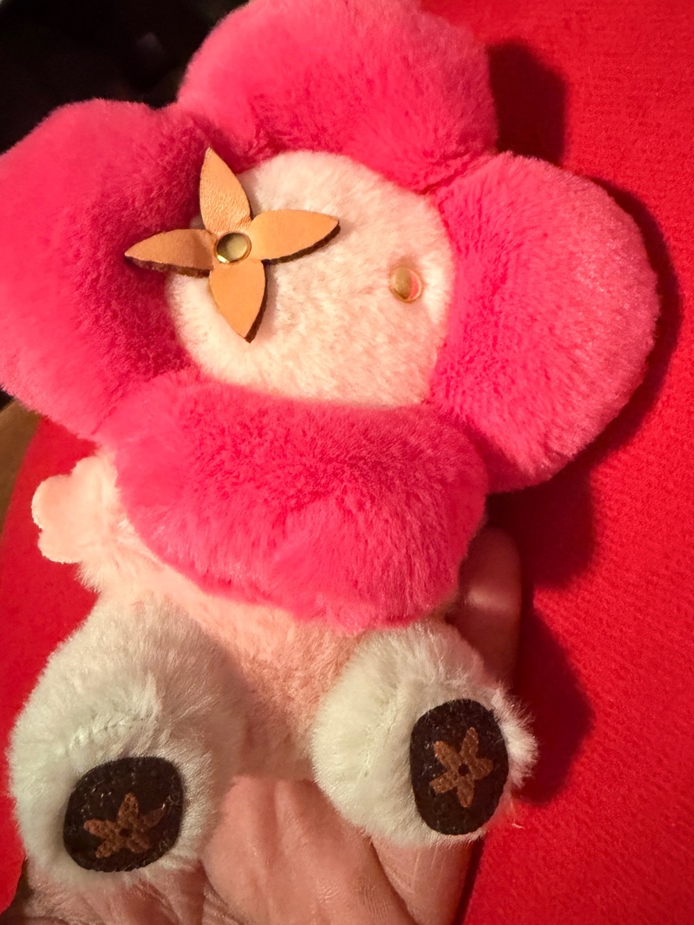 Plush Pink Flower Vivian keychain/bag charm - Designer Style